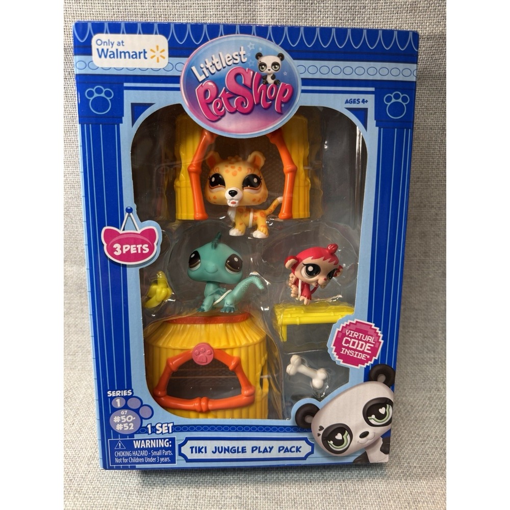 Littlest Pet Shop LPS Tiki Jungle Play Pack Series 1 G7 #50-#52 New Sealed Box